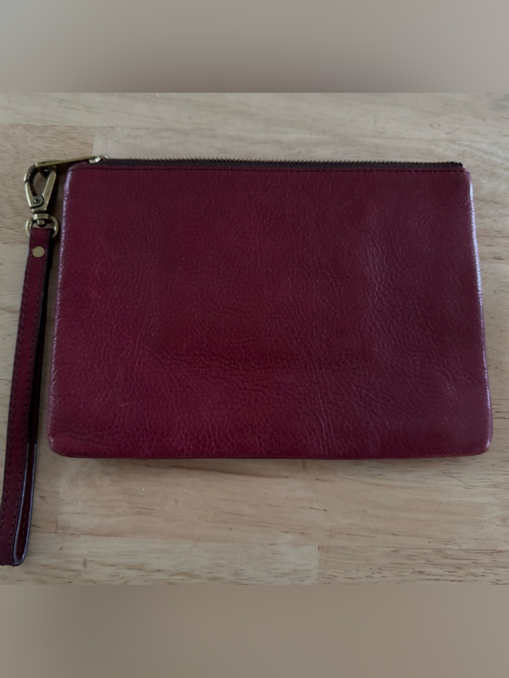 Fossil Wine Red Zip Wallet